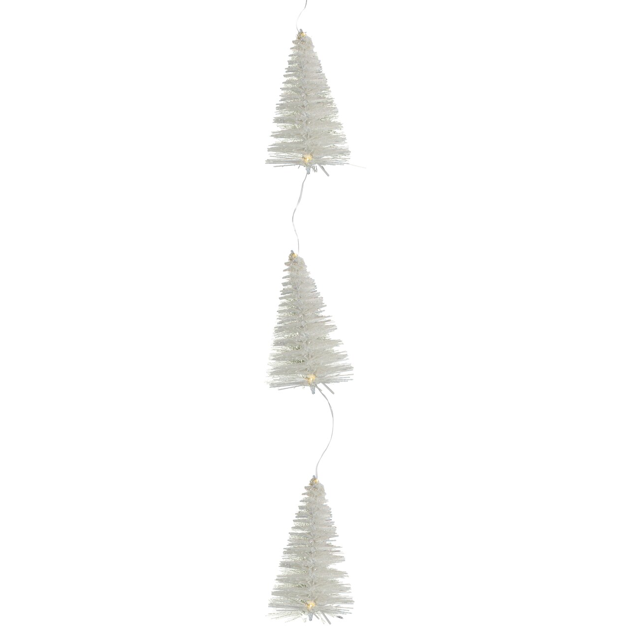 Northlight LED Lighted Battery Operated Mini Sisal Tree Christmas Garland - 6.5' - Warm White